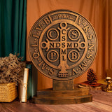 Saint Benedict Double Side Tabletop Plaque - BGCOPPER