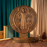 Saint Benedict Double Side Tabletop Plaque - BGCOPPER
