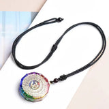Orgonite Pendant Om Symbol Luminous Necklace Chakra Healing Energy Necklace Meditation Jewelry 1.38 inch - BGCOPPER