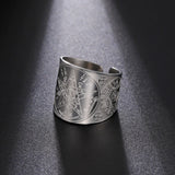 Pentagram Amulet Pentacle Ring The Ancient Power Name of God Stainless Steel Enochian Magic Angel Triple Moon Jewelry - BGCOPPER
