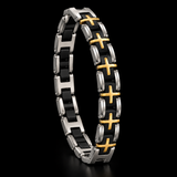Men's Stainless Steel Cross Bracelet – Christian Faith Jewelry | Silver & Gold-Tone Options