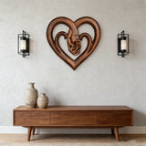 12-inch heart-shaped wood carving: carving time in the name of love