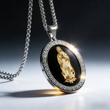 Vintage Our Lady of Guadalupe Stainless Steel Necklace | Catholic Religious Jewelry