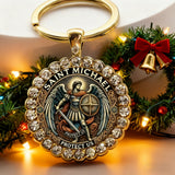 Saint Michael Defender Glass Keychain & Necklace: Carry His Protection With You