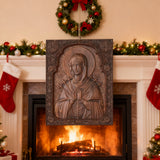 Our Lady of Sorrows Wooden Wall Decor - Our Lady of the Seven Arrows Softens the Heart of Evil - craftsmanship detail