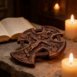 Hand-Carved Beechwood “Hand of Redemption” Crucifix | The Passion and Divine Grace of Christ