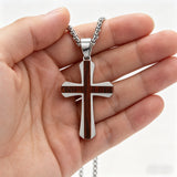Minimalist Wood & Titanium Steel Cross Necklace – Faith, Warmth & Modern Devotion