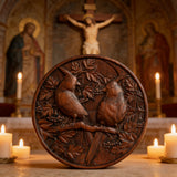 Red Cardinal Couple Hand-Carved Wood Figurine: A Symbol of Hope & Spiritual Connection