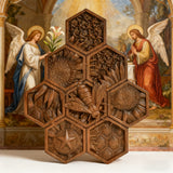 “Bee & Honeycomb” Hand-Carved Wood Wall Art – A Christian Symbol of Diligence & Divine Provision
