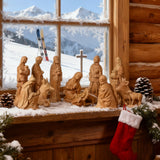 Jesus Manger Nativity Scene Wooden Statue Tabletop Ornament - Best Christmas Gifts - side view