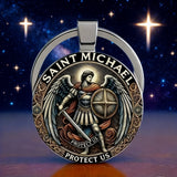 Saint Michael Defender Glass Keychain: Carry His Protection in Your Pocket