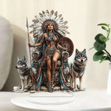 Native American-Inspired 2D Acrylic Tabletop Decor: A Symbol of Courage & Stewardship