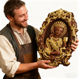š”ļø Saint Barbara Wood Carving ā Handcrafted Devotional Art