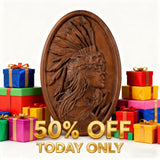 50% Off Today!Native American Indian woman natural wood carving decoration, native day gift
