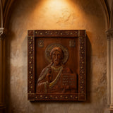Jesus Christ Pantocrator Wood Carving