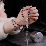 Black Onyx Rosary Necklace: A Bold Token of Devotion for Prayer & Daily Wear