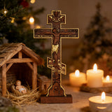 Orthodox Crucifixion Crucifix Wooden Tabletop Ornament