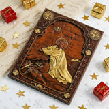 Jesus in Gethsemane Hand-Carved Wood Wall Art: The Weight of His Humble Sorrow