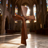 Modern Wooden Wall Cross: A Contemporary Symbol of Faith & Craftsmanship - size and finish detail