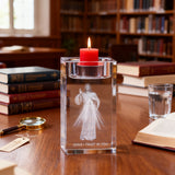Jesus Crystal Engraved Candle Holder: Light & Faith in One