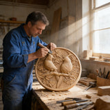 Cardinal Hand-Carved Beechwood Wall Art