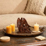 Hand-Carved Holy Family & Guardian Angel Solid Wood Statue: A Faith Artwork Anchoring Divine Blessings for Your Home