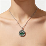 Tree of Life Malachite S925 Silver Necklace – Growth, Heritage & Natural Elegance