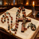 Rosenkranz aus natürlichem Achat - Rosenkranz der sieben Schmerzen