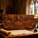 Trinity of Grace” Hand-Carved Jesus & Holy Spirit Wood Wall Art – 22.75