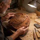 Owl Hand-Carved Beechwood Wall Art