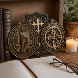 St. Benedict's Exorcism Medal Christian Exorcism Plaque - Wall Decor