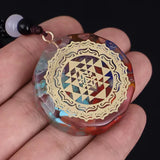 Orgonite Pendant Om Symbol Luminous Necklace Chakra Healing Energy Necklace Meditation Jewelry 1.38 inch - BGCOPPER