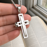 3D Interlocking Stainless Steel Cross Necklace