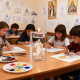 Jesus Crystal Engraved Candle Holder: Light & Faith in One