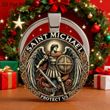 Saint Michael Defender Glass Keychain: Carry His Protection in Your Pocket