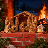 Jesus Manger Nativity Scene Wooden Statue Tabletop Ornament - Best Christmas Gifts - Christian gift presentation
