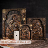 Holy family Nativity Wood Carving Gift Religious Byzantine Icon - BGCOPPER