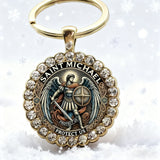 Saint Michael Defender Glass Keychain & Necklace: Carry His Protection With You
