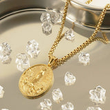 18K Gold Plated Our Lady of Fatima Medal Necklace - BGCOPPER