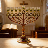Jewish 9-Candle Menorah with Heart Details: Light, Heritage, and Warmth