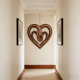 12-inch heart-shaped wood carving: carving time in the name of love