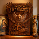Handcrafted Solid Wood Wall Art - Commemorating the Second Amendment