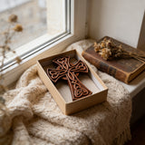 Celtic Love Cross Hand-Carved Wooden Wall Art: Faith, Unity, and Timeless Craft