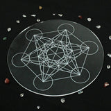 Large Acrylic Meditation Platform Metatron's Cube Disc - Decor Gift - BGCOPPER