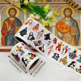 500PCS Original Bible-Inspired Motivational Stickers Roll: Cross-Border Decorative Adhesive Seals for Jo - size and finish detail