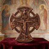 Hand-Carved Beechwood “Hand of Redemption” Crucifix | The Passion and Divine Grace of Christ