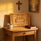 Limitiert: Südeuropäischer Buchsbaum Jesus Letztes Abendmahl - Religiöse Vatikan Christliche Wandkunst-Skulptur