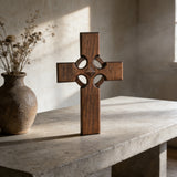 Irish Celtic Cross Wooden Hand Carved Cross for Wall Decor, Religious Gift Cross