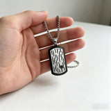 Water Ripple Texture Dog Tag Pendant Necklace