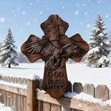 American Eagle Wooden Cross – God Bless America